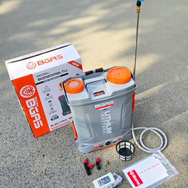 bình xịt điên 20l 2 bơm pin litium.model bga20a12ltu